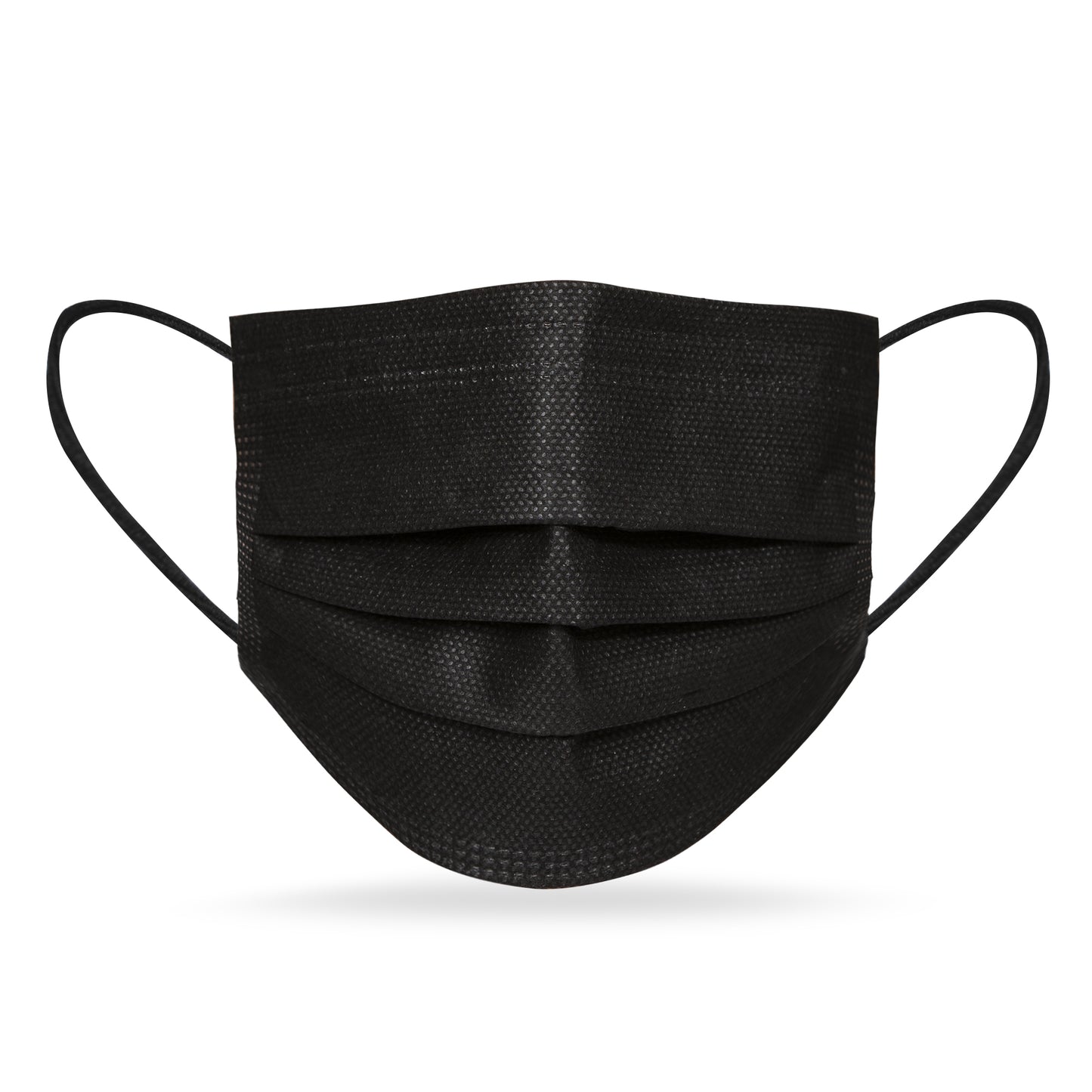 Disposable Face Mask - Black 3-Ply Face Mask with Ear loops - Made in the USA