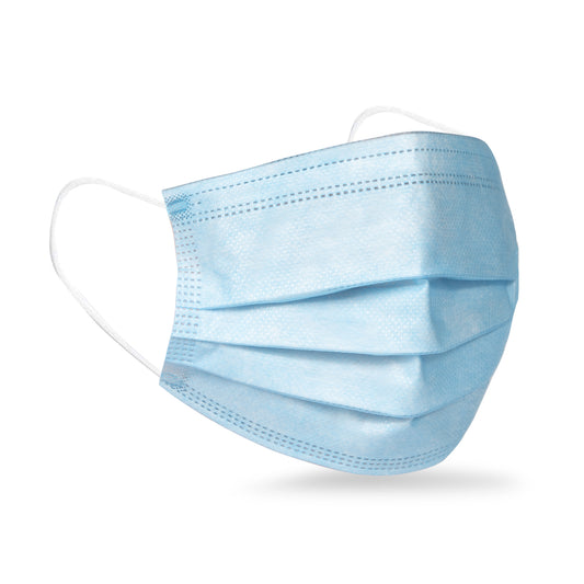 Disposable Face Mask - Blue 3-Ply Surgical Face Mask with Ear loops - Made in the USA