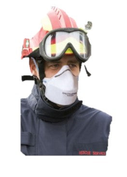 A firefighter wears our Reusable N99 mask